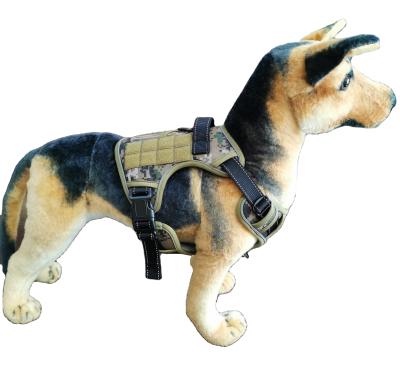 China Custom Viable Camouflage Adjustable Pet Dog Harness High Quality And Durable Military Harness for sale