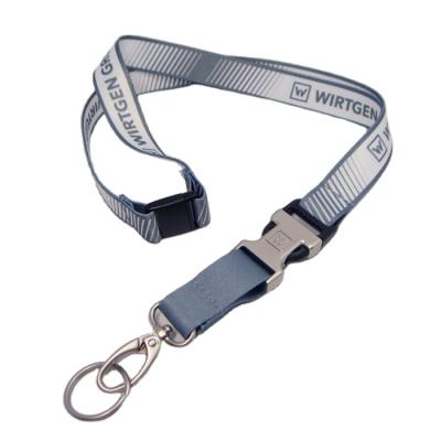 China Company Name Card Holder Metal Release Buckle With Logo Business Advertising Gift Badge Holder Satin Neck Strap for sale