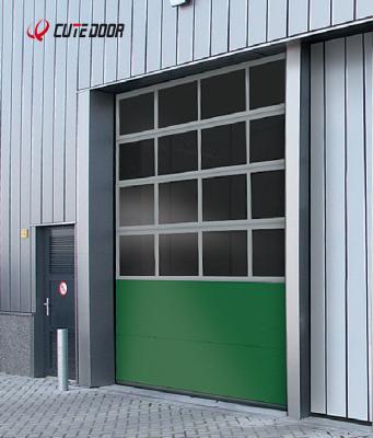 China Large Selection Industrial PC Full View Aluminum Glass Panel Pick Of Commercial Sectional Doors for sale