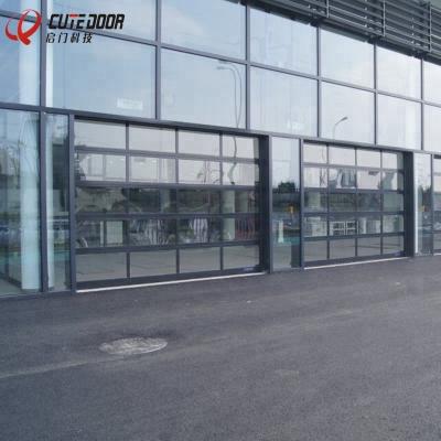 China Full View Interior Aluminum Glass Panel Panoramic Perspective Garage Door Windproof for sale