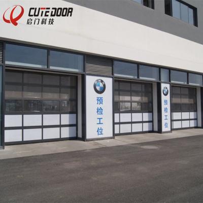 China Weatherproof Industrial Commercial Full View Overhead Aluminum Sectional Door for sale