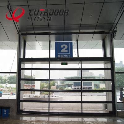 China Waterproof Full View Overhead Aluminum Sectional Garage Doors for sale