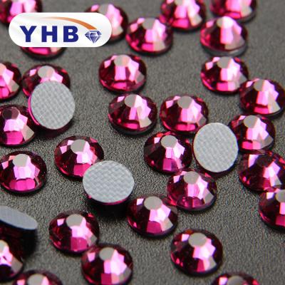 China Hotfix Rhinestone YHB Plastic Bag Packing 1440pcs 126 Fuchsia Color Hotfix Rhinestones for sale