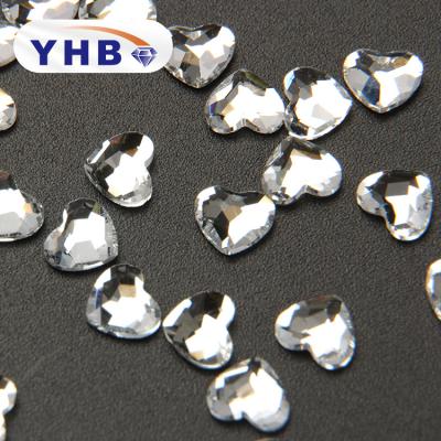 China 2019 New Arrival Of YHB Faux Stone Fancy Heart Shape Stone Flatback For Clothes Decoration for sale