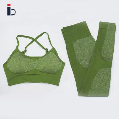 China Breathable Trending Picks Selling Quick Dry Women Professional Vest Sports Running Seamless Fitness Bra Yoga Set for sale