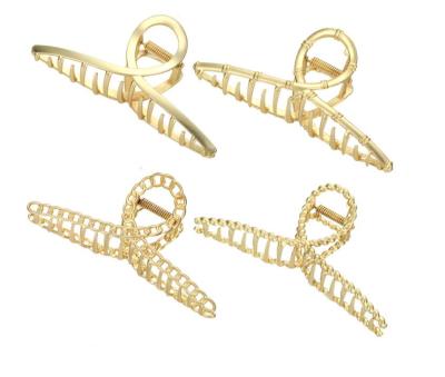 China Matte Fashion Metal Hair Claw Clips Metal Cross Hair Claw Clips For Women Hair Accessories for sale