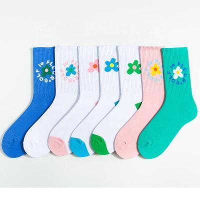 China China Manufacture Antibacterial Hot Selling Cute Flowers Women Socks for sale