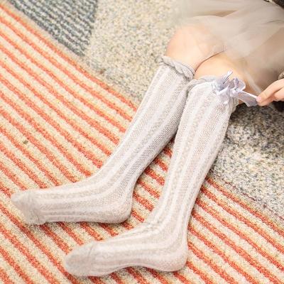 China Viable Cheap China Customized Good Quality Colorful High Custom Knee Girl Gray Fancy Girls Socks for sale