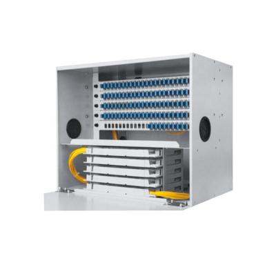 China FIBER CABINET Fiber Cabinet Metal Sliding Drawer Type Fiber Optic Distribution Box 48 Ports Splice Patch Panel for sale