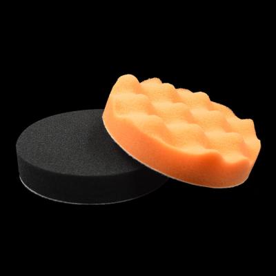 China Auto Body Car Waxing Protective Self Adhesive Airplane Sponge Wheel Polishing Machine Cleaning Pad Corrugated Sponge Ball for sale