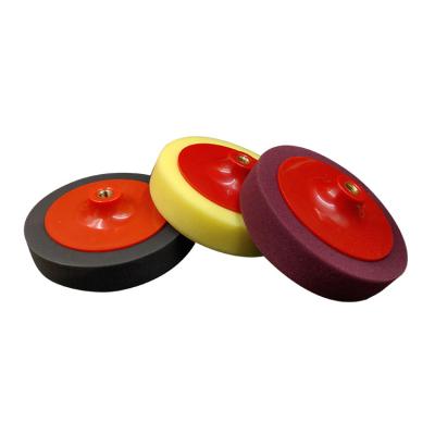 China Good Care Beauty Car Degree Coupon Sponge Wheel Disc Mirror Surface Result And Cut Strength Sponge Polishing Polishing Round Sponge Pad Waxing With Wire for sale