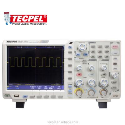 China OSD2102 - 2 Channel 100MHz Lightweight Bench Top Digital Oscilloscope 340 x 177 x 90 mm for sale