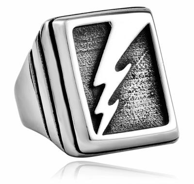 China Men Personality Fashion Lightning Stainless Steel CLASSIC Wholesale Rings for sale