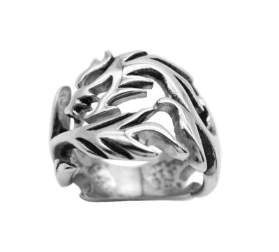 China Hyperbole Punk Rock Personality Cavity Fashion Stainless Steel Men's Dragon Rings for sale