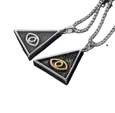 China CLASSIC Fashion Men's Necklace Retro Eye Of God Titanium Steel Pendant for sale