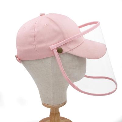 China 2020 Summer New Style Ladies Hat Durable Splash Anti Droplet Anti Infect Protective Quarantine Hat Shield With Plastic Face Cover for sale