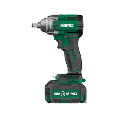 China Strong Strength KIMO High quality Factory sell varios 350N. M brushless cores impact wrench black and green 20v wrench tool for sale