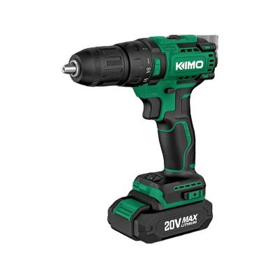 China Household KIMO Impact Cordless Drill 20V Li-ion Impact Driver High Torque 38N.M Cordless Brushless Hammer Drill for sale