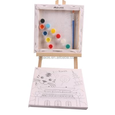 China Nontoxic High Quality 100%cotton Kids Lines Canvas 25*30 Frame , 100% Cotton Canvas for sale