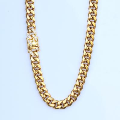 China Hip Hop Stainless Steel Gold Necklace Designs Men, Latest Saudi 14K Gold Necklace Designs for sale