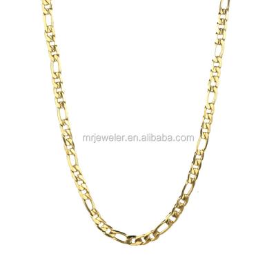 China Latest Gold Brass/925 Sterling Silver Chain Figaro Bulk Mens Jewelry, Mens Necklace Chain Wholesale for sale