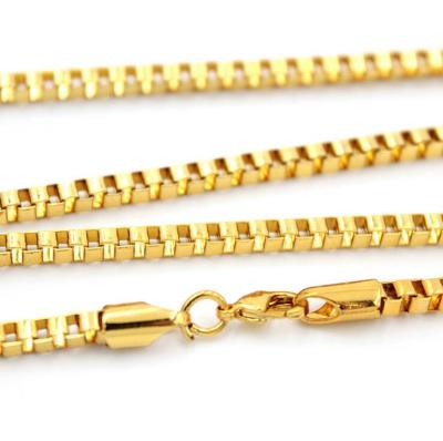 China Hip Hop Stock Sale 4mm GoldJewellry Designs Necklace, Gold Box Chain Necklace Designs for sale