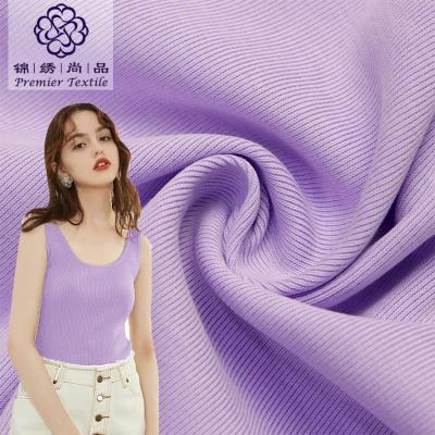 China Anti Pill Free Sample High Quality Smooth Edge Dress Fabric Polyester Cotton 1x1 Anti Pilling Rib Knit Fabric For Cuffs for sale