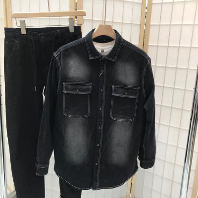 China Coated Jackets Anti-Pilling Cowboy Shirts Men Denim Plus Size Jeans Outerwears High Street Fashion Cardigans Factory Tops Factory Tops Logo Printing for sale