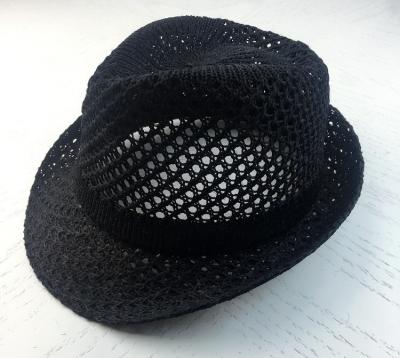 China Breathable JDD12 Latest designed knitted hollowed out light board top hat jazz hat for sale