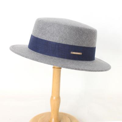 China Casual Wholesale custom Winter Hat Flat Top Sheep Top Hat Women's Flat Edge Felt Hat for sale