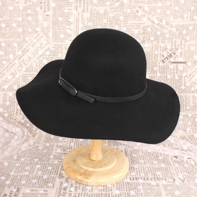 China Casual 100% wool new design New top hat, women's wool hat, large brimmed hat for sale