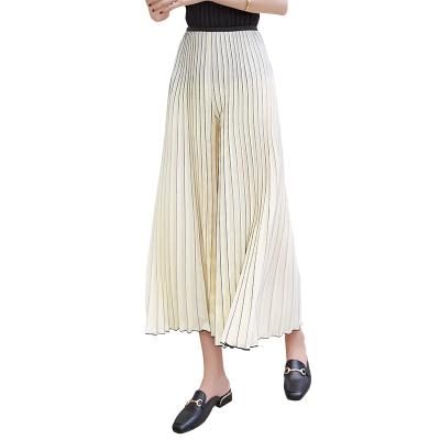 China Breathable Tianbao Pleated Skirt Hot Casual Miyake Spliced ​​Flanks Wide Leg Pants for sale