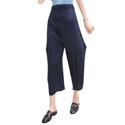 China Breathable Tianbao Pleated Skirt Miyake Diamond Vertical Stripe Skirt Hot Casual Pleated Casual Pants for sale