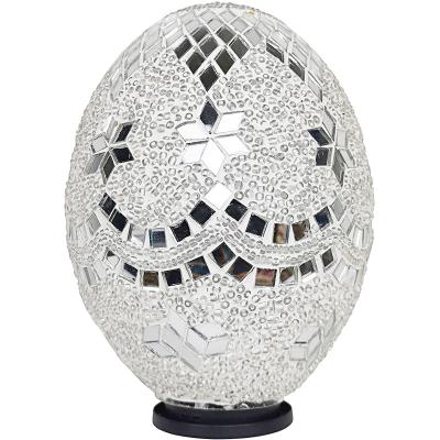 China Mid Century Mosaic Glass Table Lamps Handmade Egg Shaped Table Lamp for sale