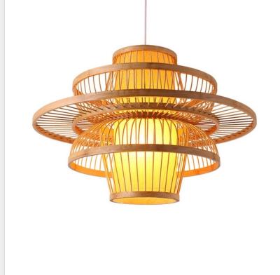 China Simple Industrial Handmade Bamboo Lamp Art Chandelier for sale