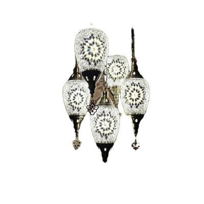 China 2020 New Mid Century LED Lamp Turkish Handmade Glass Mosaic Chandelier Home Famous Hotel Chandelier for sale