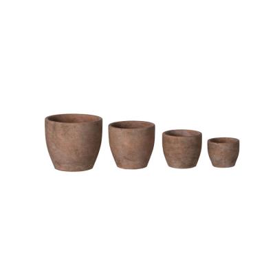 China Multi-Size Anti Terracotta Cement Planter Succulent Flower Pots Colorful For Home And Garden Deco Indoor And Outdoor Anti Terracotta Planter Black Europe for sale