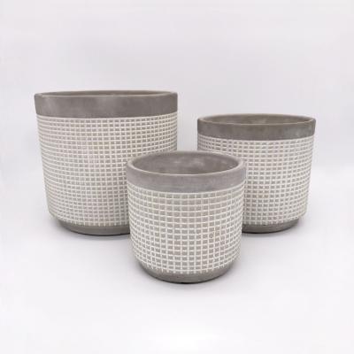 China Cement flower pot new arrival round cylinder shape simple Nordic style cement flower pot for home decor for sale