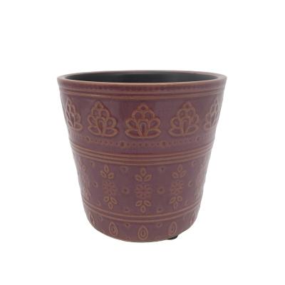 China Ceramic flower pot wholesale price good around plant pot ceramic planter outdoor garden pots for plant for sale