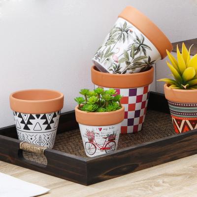 China Large Plant Pot Round Terracotta Planter Pot Outdoor Garden Pots For Plant Flower Pot Home And Garden Deco Around Shaped Minimalist for sale