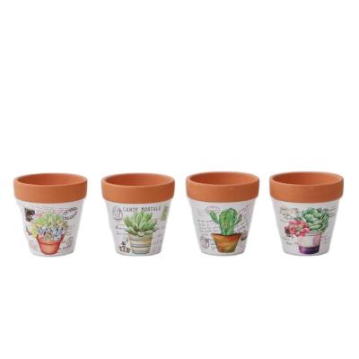 China New Design Terracotta Pot Home Decor Mini Concrete Flowerpot Terracotta Succulent Planter Pot for sale