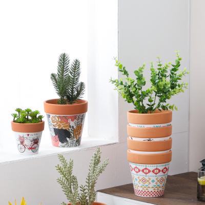 China Indoor Decorative Mini Terracotta Pot Flower Plants Small Terracotta Pot Planter Indoor Decorative Succulent Planter With Drainage Hole for sale