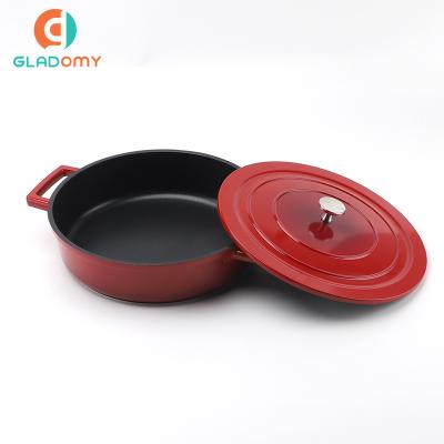 China Stocked Kitchen Induction Die Cast Aluminum Hot Pot Non Stick Casserole Even Heated Soup Pot for sale