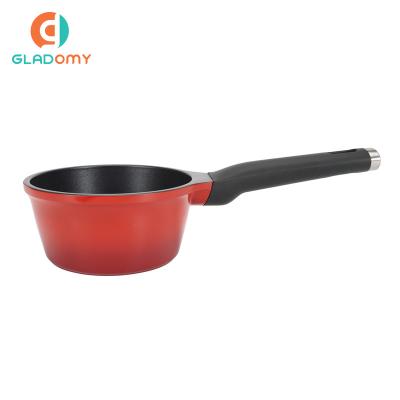 China 16cm Stocked Marble Liner PFOA Free Non Stick Cookware Milk Pot Sauce Pan Flying Pan Casting Aluminum Pans and Pans for sale