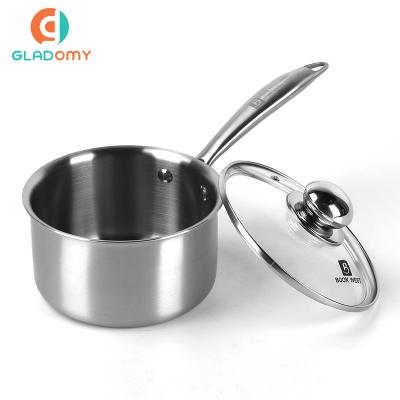 China Stainless Steel Mini Milk Pot Soup Non-stick Pot Stocked Casserole with Safe and Non-toxic Handle Material for sale