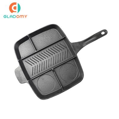 China Amazon Factory Supply Home Kitchen Cookware Cast Iron Direct Stocked Hot Selling Pan Round Pan Nonstick Pan Sandwich Pan for sale