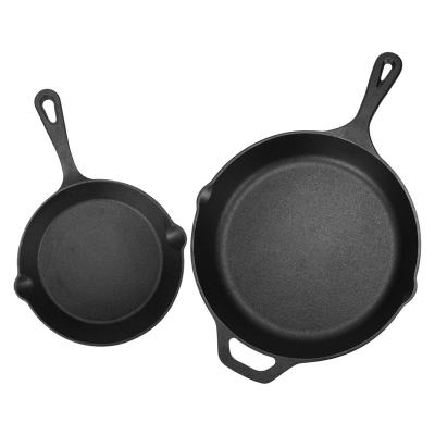 China Amazon Best Selling Cast Iron Skillet Pre-Seasoned Pot Set Non Stick Frying Pan Cast Iron Frying Pan 2Pcs Set for sale