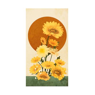 China Hand Drawn Oil Painting Frameless Sunflower Printing Flower Ornament Picture Home Decoration Wall Paintings for sale