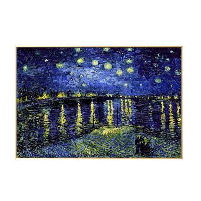 China Hand Drawn High End Oil Painting Van Gogh Starry Night Ornament Canvas Home Decoration Wall Paintings for sale