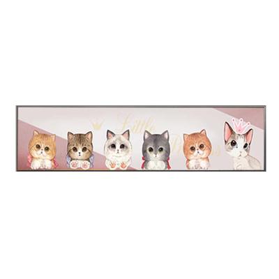 China Hand drawn oil painting horizontal version cute cat abstract cartoon decoration printing home decoration wall paintings for sale